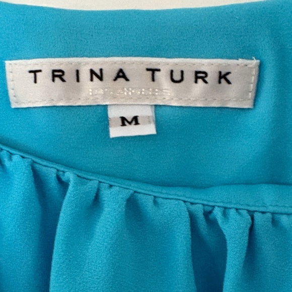 Trina Turk Aqua Asymmetrical Blouse - Picture 2 of 3